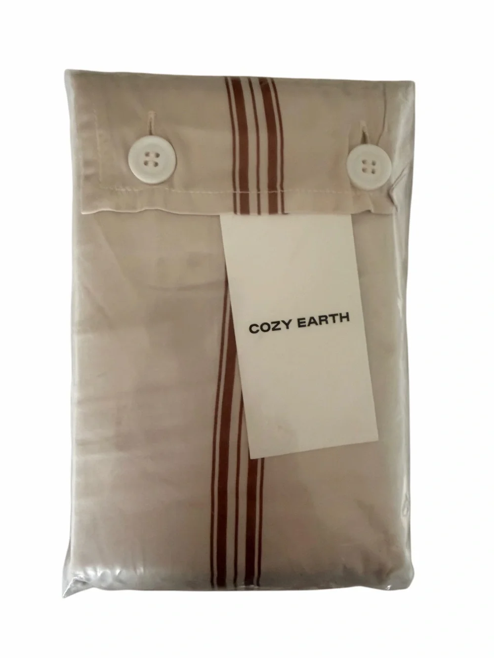 Cozy Earth Bamboo Pillowcases Baja Maple Stripe Standard Size NWT